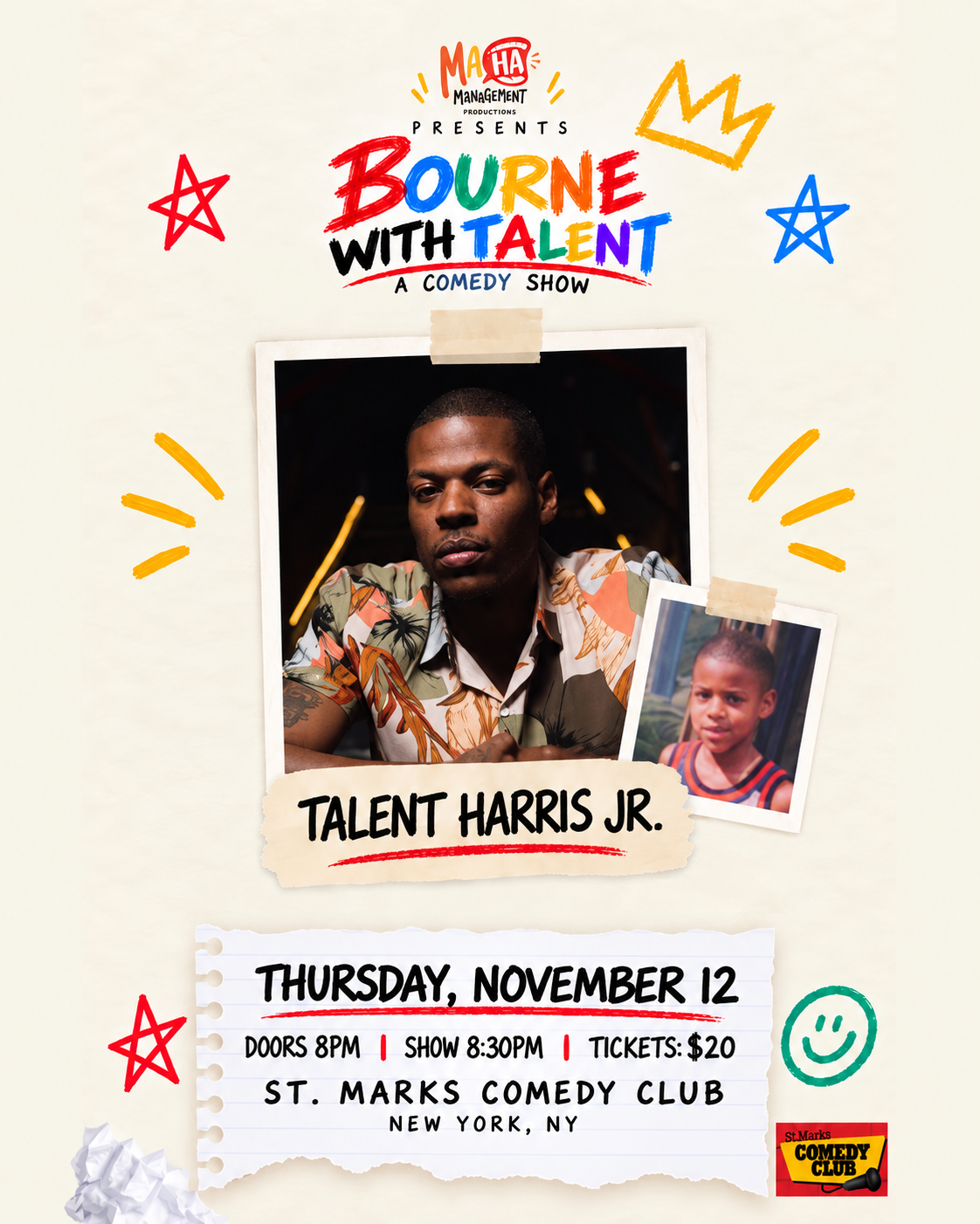Bourne With Talent Comedy Show - Live NYC Stand-Up Comedy Show at St. Marks Comedy Club